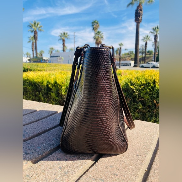 Dooney & Bourke Python Embossed Leather Tote - Picture 3 of 11